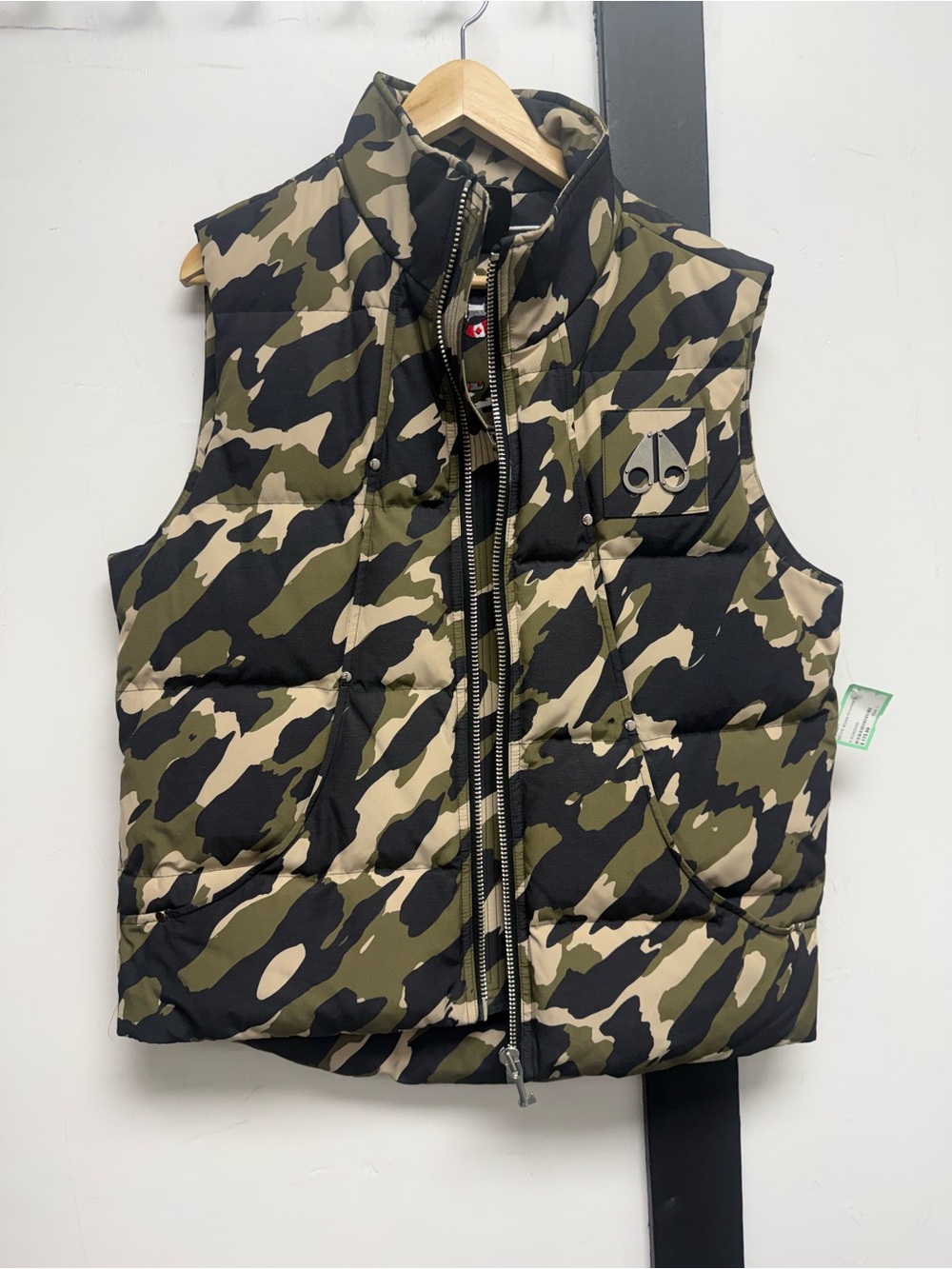 Men’s Moose Knuckle Camouflage Puffer Vest - Green Camo